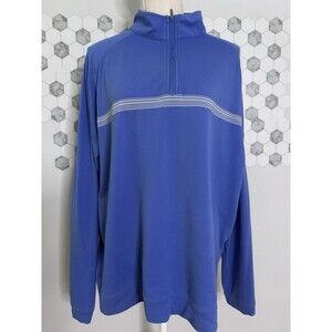 Peter Millar XL Perth Engineered Stripe Performance Quarter Zip Pullover Stretch